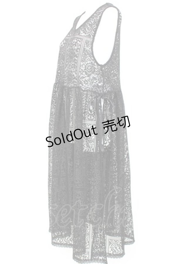 画像2: axes femme / サイドリボン総レースジレ F 黒 Y-26-02-17-088-AX-OP-SZ-ZY (2)