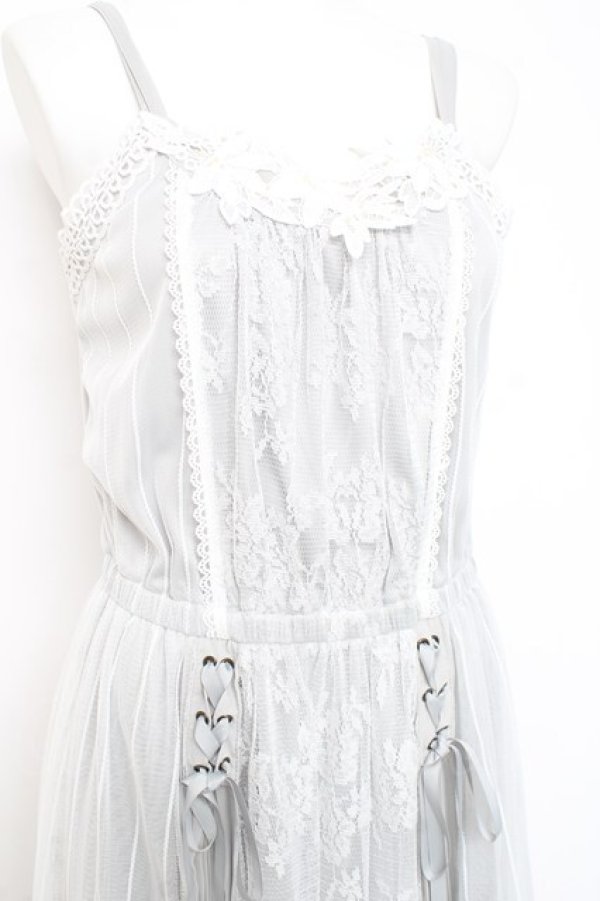 画像3: axes femme / レース×チュールキャミワンピース M グレー Y-26-02-17-090-AX-OP-SZ-ZY (3)