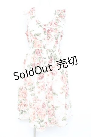 画像: axes femme / 大花柄スリット入りワンピース M 生成り Y-26-02-17-094-AX-OP-SZ-ZY