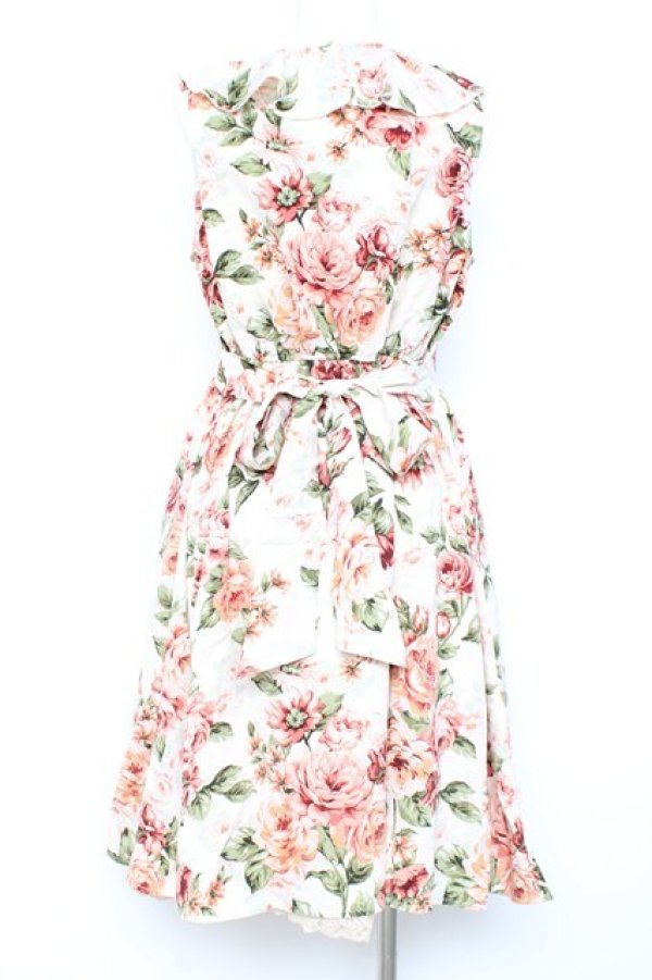 画像2: axes femme / 大花柄スリット入りワンピース M 生成り Y-26-02-17-094-AX-OP-SZ-ZY (2)