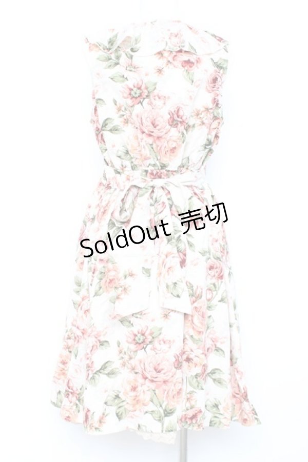 画像2: axes femme / 大花柄スリット入りワンピース M 生成り Y-26-02-17-094-AX-OP-SZ-ZY (2)