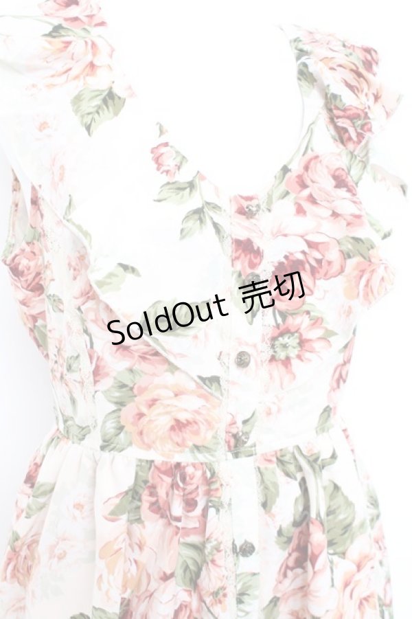 画像3: axes femme / 大花柄スリット入りワンピース M 生成り Y-26-02-17-094-AX-OP-SZ-ZY (3)