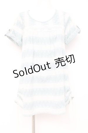 画像: axes femme / 裏毛JQボーダーチュニック M グリーン Y-26-02-17-100-AX-OP-SZ-ZY