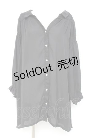 画像: axes femme / シフォンロングシャツ  黒 Y-26-02-17-101-AX-TO-SZ-ZS