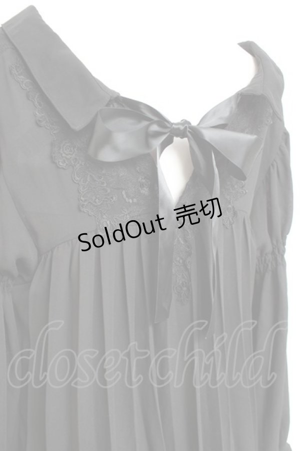 画像3: axes femme / シフォンロングシャツ  黒 Y-26-02-17-101-AX-TO-SZ-ZS (3)