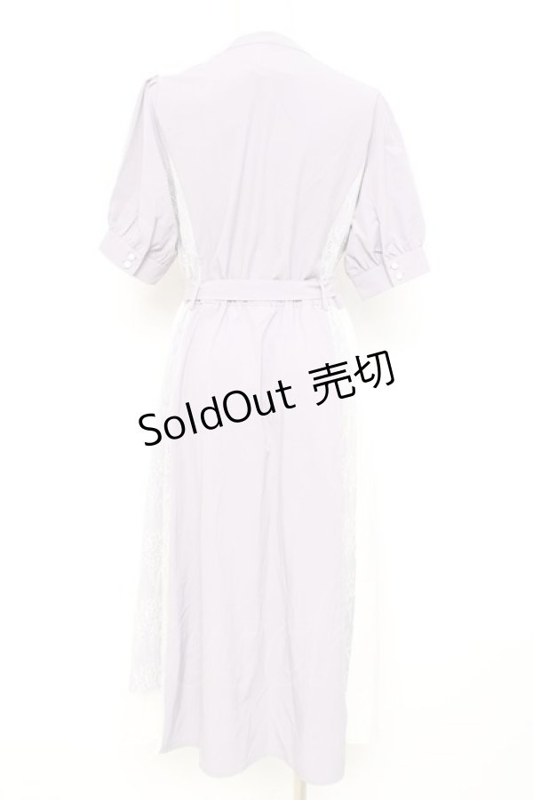 画像3: axes femme / レース切替配色シャツワンピ M ラベンダー Y-26-02-17-105-AX-OP-SZ-ZS (3)