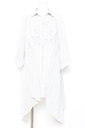 画像: axes femme / ストライプシアーシャツ  白 Y-26-02-17-106-AX-BL-SZ-ZY