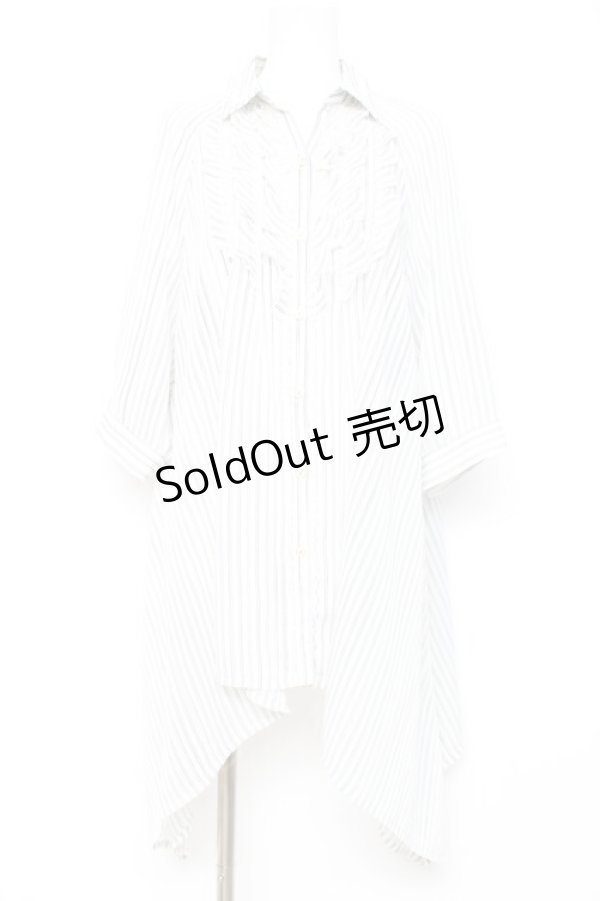 画像1: axes femme / ストライプシアーシャツ  白 Y-26-02-17-106-AX-BL-SZ-ZI (1)
