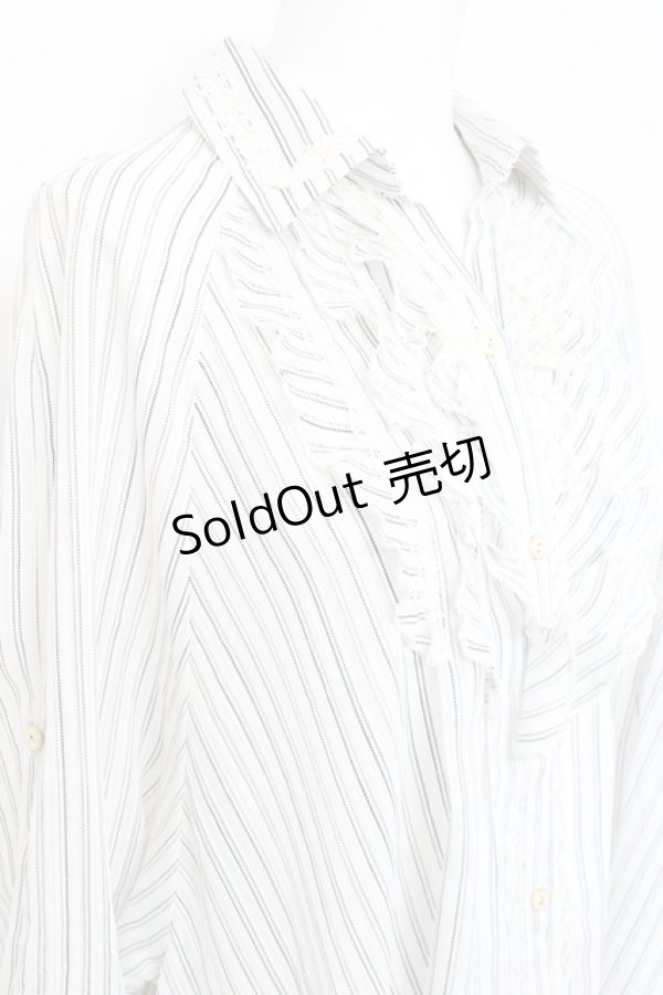 画像3: axes femme / ストライプシアーシャツ  白 Y-26-02-17-106-AX-BL-SZ-ZI (3)