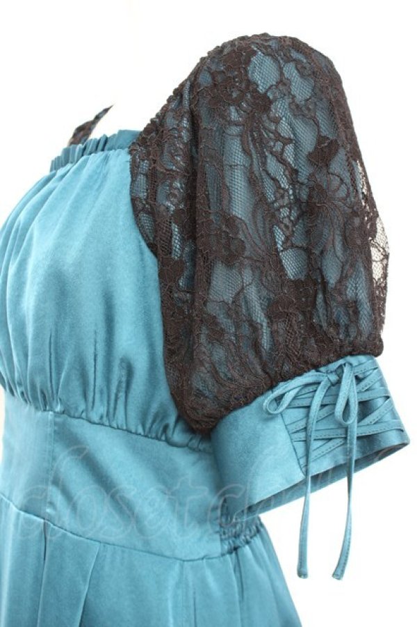 画像3: axes femme / レース袖スクエアネックワンピース F Bグリーン Y-26-02-17-108-AX-OP-SZ-ZY (3)