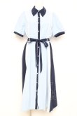 画像1: axes femme / ストライプ配色シャツワンピース F ブルー Y-26-02-17-109-AX-OP-SZ-ZY (1)