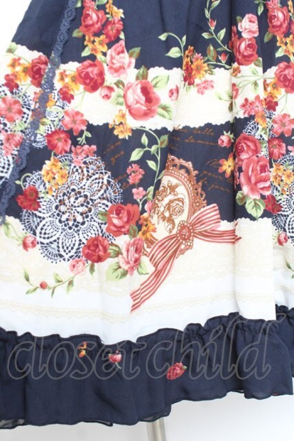 画像4: axes femme / レース×バラPTチュニック M 紺 Y-26-02-17-110-AX-OP-SZ-ZY (4)