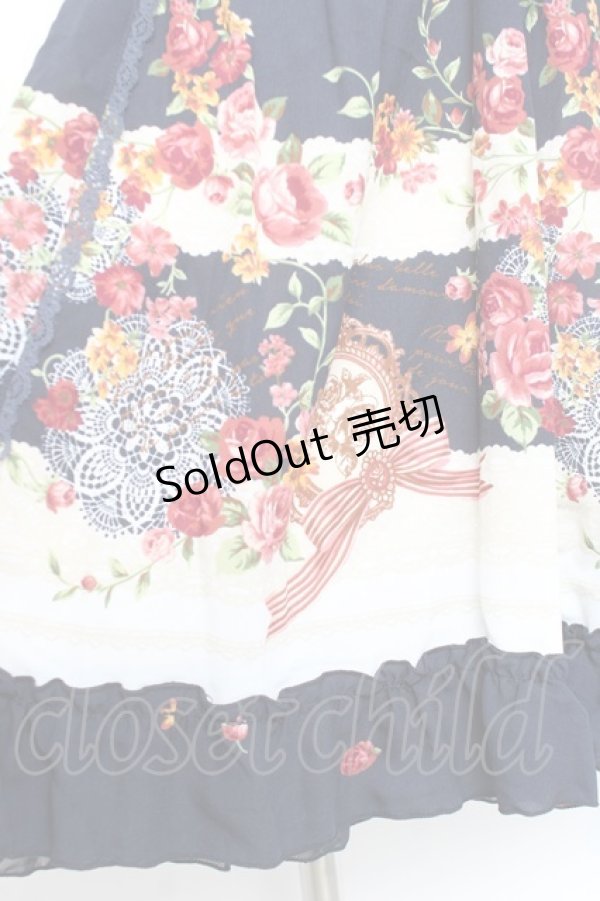 画像4: axes femme / レース×バラPTチュニック M 紺 Y-26-02-17-110-AX-OP-SZ-ZY (4)