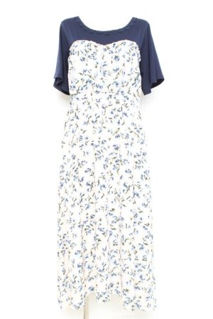 画像: axes femme / ビスチェ風ドッキングワンピース M 紺 Y-26-02-17-112-AX-OP-SZ-ZY