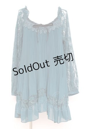 画像: axes femme / 消しプリーツブラウスプルオーバー M Dグリーン Y-26-02-17-113-AX-TO-SZ-ZY