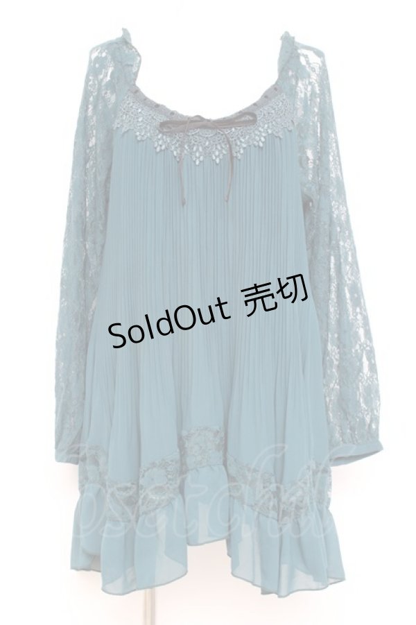 画像1: axes femme / 消しプリーツブラウスプルオーバー M Dグリーン Y-26-02-17-113-AX-TO-SZ-ZY (1)