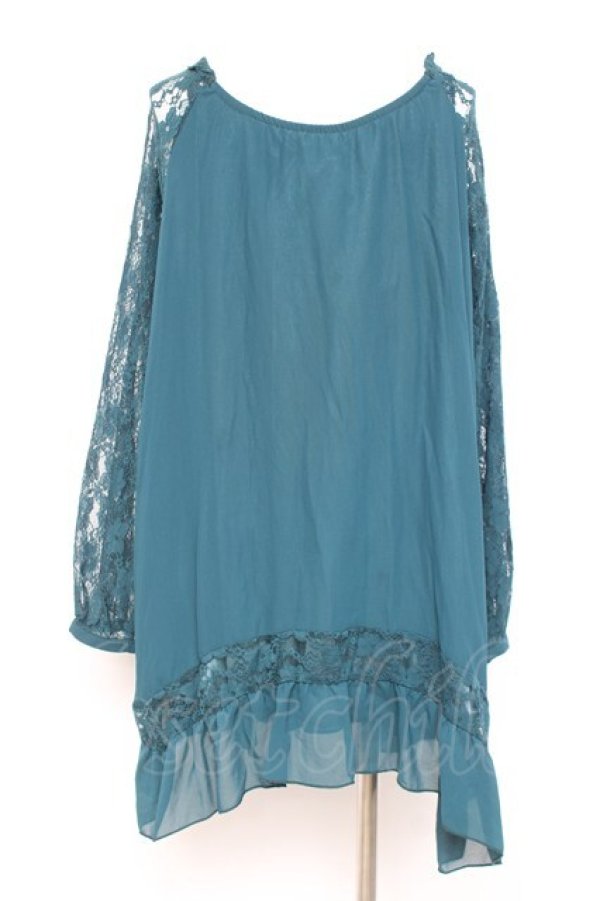 画像2: axes femme / 消しプリーツブラウスプルオーバー M Dグリーン Y-26-02-17-113-AX-TO-SZ-ZY (2)