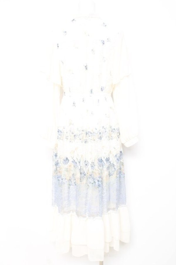 画像2: axes femme / フラワーパネルプリントレースワンピース F 紺 Y-26-02-17-114-AX-OP-SZ-ZY (2)