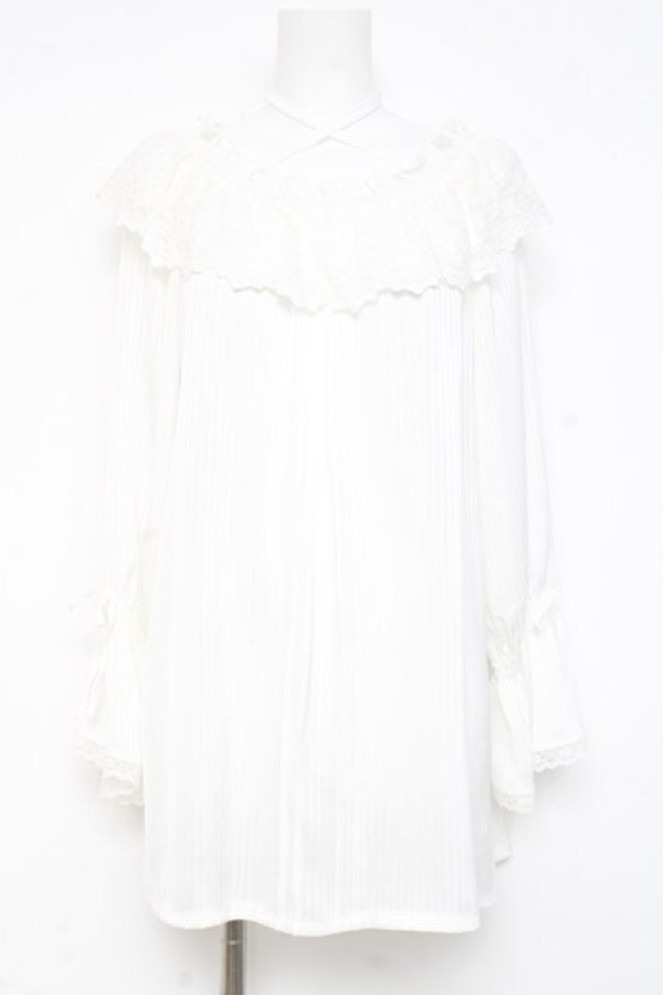 画像1: axes femme / フリルブラウス F 白 Y-26-02-17-115-AX-BL-SZ-ZY (1)