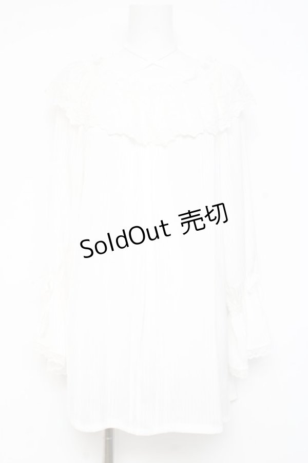 画像1: axes femme / フリルブラウス F 白 Y-26-02-17-115-AX-BL-SZ-ZI (1)