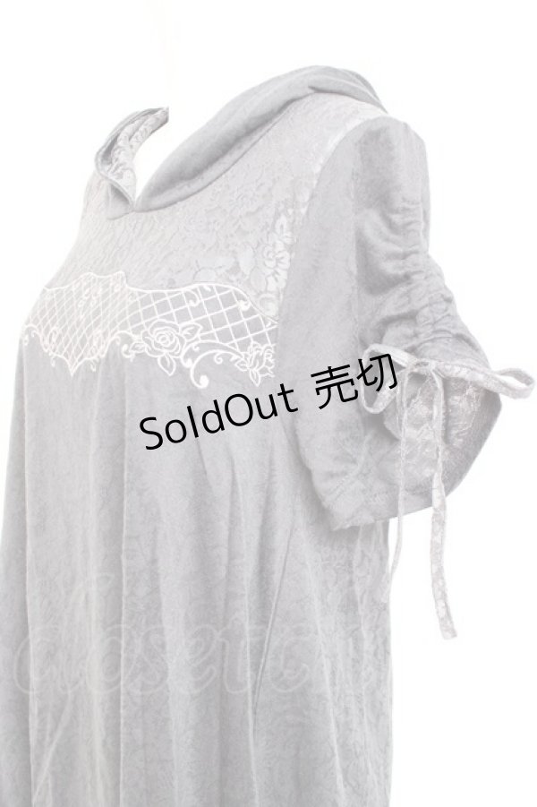 画像2: axes femme / 刺繍使いフード付チュニック M チャコール Y-26-02-17-117-AX-OP-SZ-ZY (2)