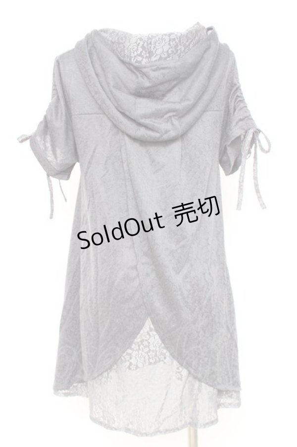 画像3: axes femme / 刺繍使いフード付チュニック M チャコール Y-26-02-17-117-AX-OP-SZ-ZY (3)