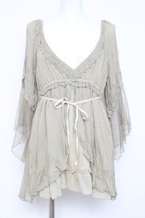 画像: axes femme / 袖レーシーフェミニンブラウス M カーキ Y-26-02-17-118-AX-BL-SZ-ZY