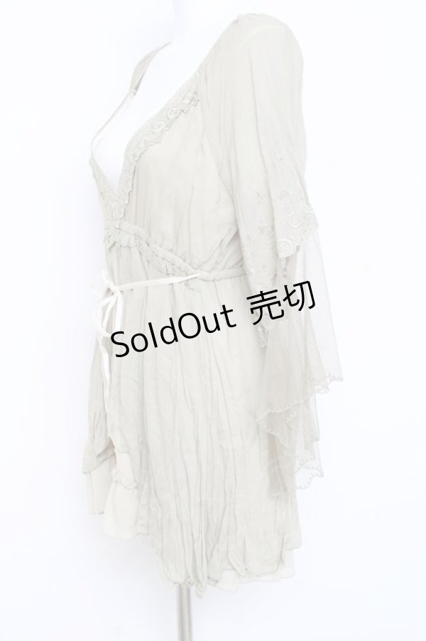 画像2: axes femme / 袖レーシーフェミニンブラウス M カーキ Y-26-02-17-118-AX-BL-SZ-ZY (2)