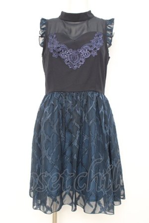 画像: axes femme POETIQUE / シアーチェックフリルワンピース M コン Y-26-02-17-119-AX-OP-SZ-ZY