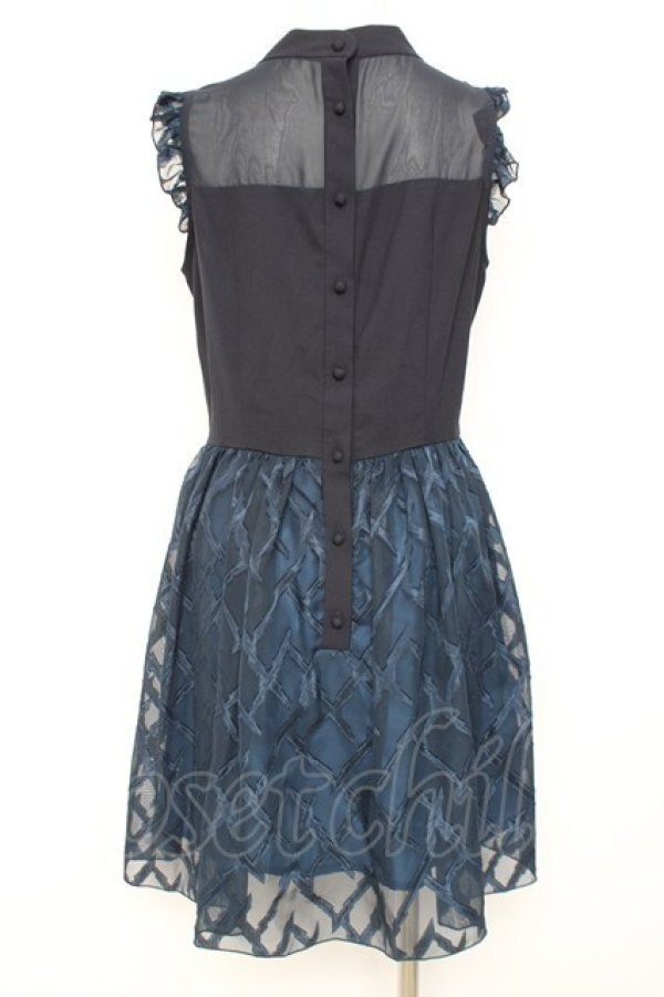 画像2: axes femme POETIQUE / シアーチェックフリルワンピース M コン Y-26-02-17-119-AX-OP-SZ-ZY (2)