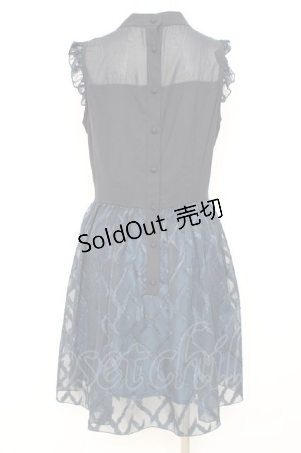 画像2: axes femme POETIQUE / シアーチェックフリルワンピース M コン Y-26-02-17-119-AX-OP-SZ-ZY (2)