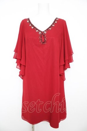 画像: apres jour / ビジュー使いワンピース M ワイン Y-26-02-17-122-LO-OP-SZ-ZY