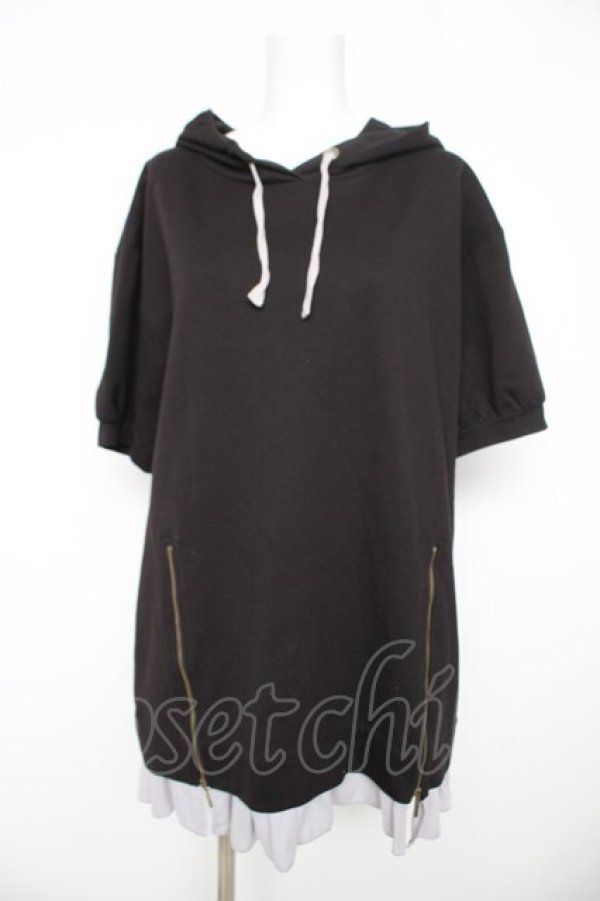 画像1: axes femme POETIQUE / パーカーワンピース M 黒 Y-26-02-17-123-AX-OP-SZ-ZY (1)