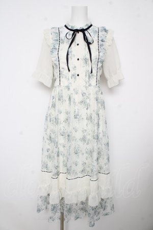 画像: axes femme / フラワープリントレーシーワンピース  白 Y-26-02-17-126-AX-OP-SZ-ZY