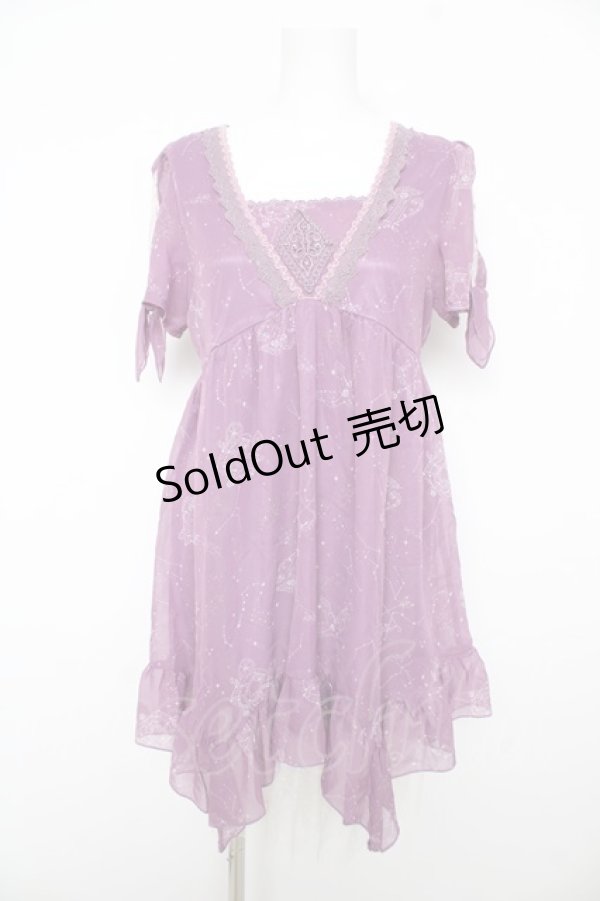 画像1: axes femme / 星座シフォンチュニック  パープル Y-26-02-17-127-AX-OP-SZ-ZY (1)