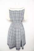 画像2: axes femme POETIQUE / ダブルボタンチェック半袖ワンピース M サックス Y-26-02-17-129-AX-OP-SZ-ZY (2)