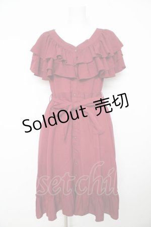 画像: axes femme / ２wayフリルワンピース F ワイン Y-26-02-17-133-AX-OP-SZ-ZY