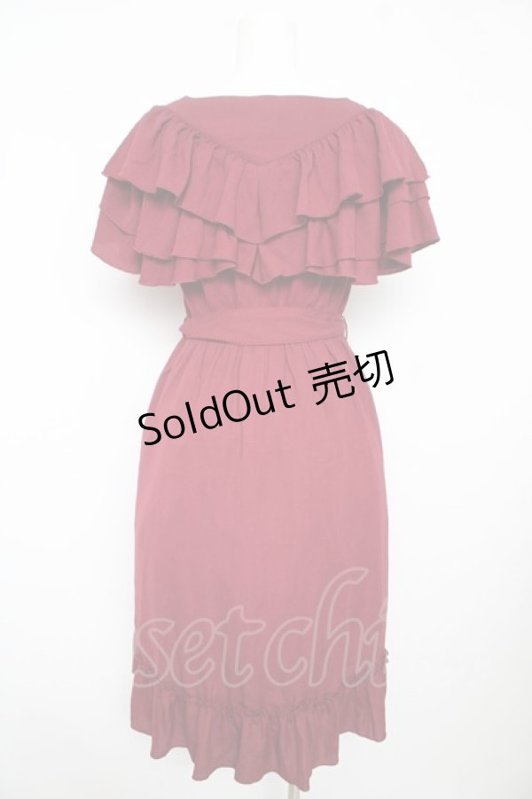 画像2: axes femme / ２wayフリルワンピース F ワイン Y-26-02-17-133-AX-OP-SZ-ZY (2)