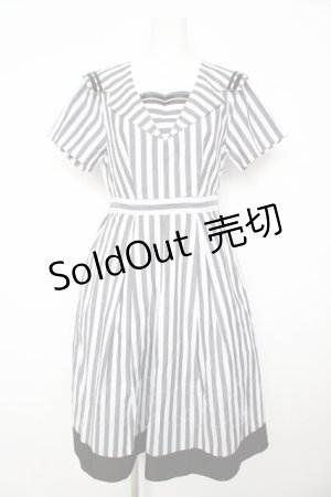 画像: axes femme POETIQUE / ストライプセーラーワンピース M 黒 Y-26-02-17-134-AX-OP-SZ-ZY