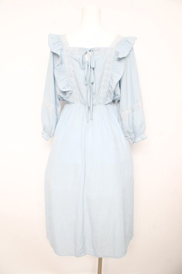 画像2: axes femme POETIQUE / エプロン風ワンピース M サックス Y-26-02-17-135-AX-OP-SZ-ZY (2)