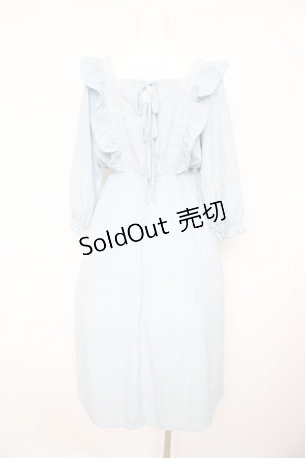 画像2: axes femme POETIQUE / エプロン風ワンピース M サックス Y-26-02-17-135-AX-OP-SZ-ZI (2)