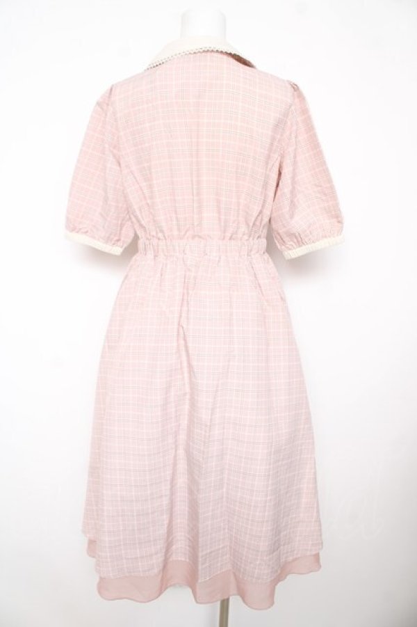 画像2: axes femme POETIQUE / ダブル釦フィッシュテールワンピース M ピンク Y-26-02-17-136-AX-OP-SZ-ZY (2)