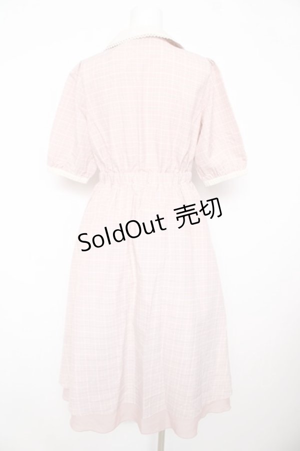 画像2: axes femme POETIQUE / ダブル釦フィッシュテールワンピース M ピンク Y-26-02-17-136-AX-OP-SZ-ZY (2)