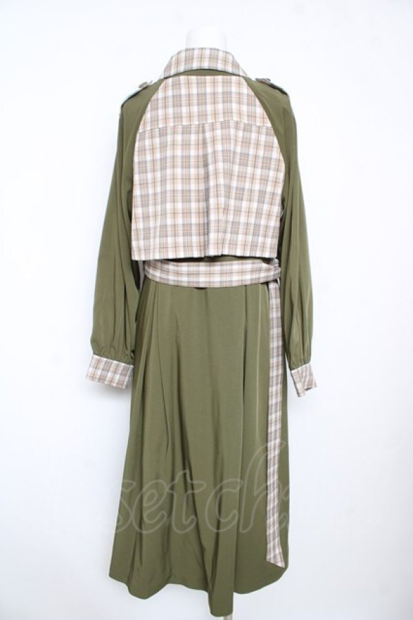 画像2: axes femme POETIQUE / 2WAYバイカラーコート M グリーン Y-26-02-17-138-AX-CO-SZ-ZY (2)