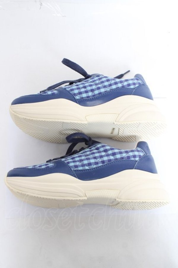 画像2: PINK HOUSE / プリントキルトスニーカー L ブルー×サックス Y-26-02-17-012-LO-SH-SZ-ZY (2)