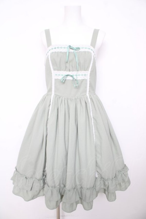 画像1: axes femme kawaii / リナズジャンパースカート M グリーン Y-26-02-17-147-AX-OP-SZ-ZY (1)