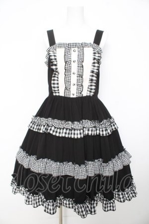 画像: axes femme kawaii / カントリーチェックジャンスカ M 黒 Y-26-02-17-148-AX-OP-SZ-ZY