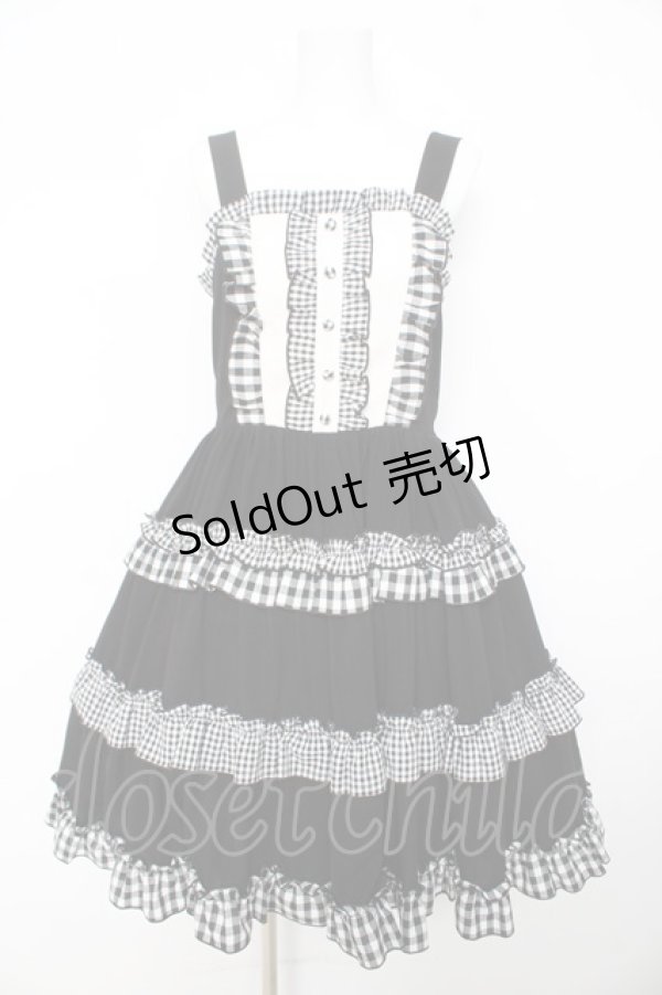 画像1: axes femme kawaii / カントリーチェックジャンスカ M 黒 Y-26-02-17-148-AX-OP-SZ-ZY (1)