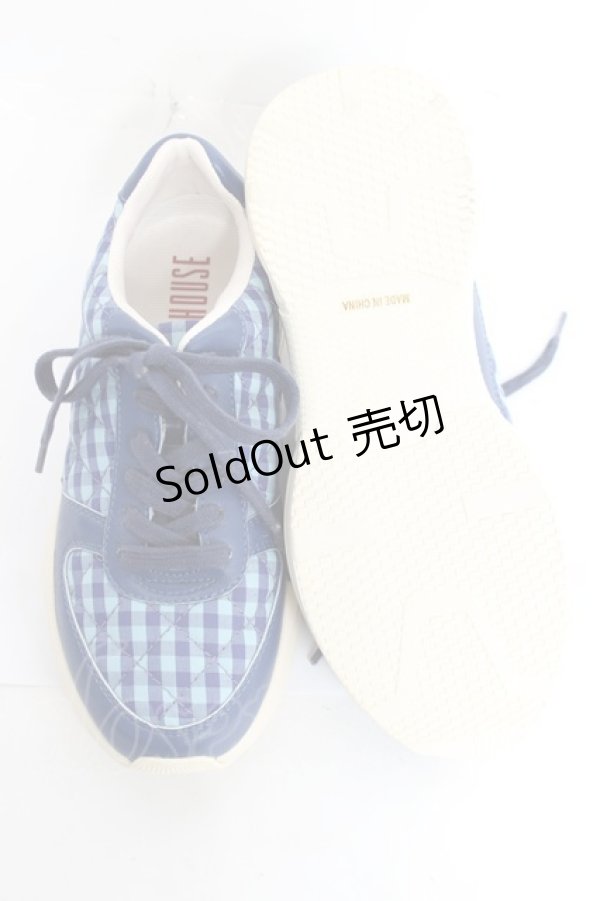 画像5: PINK HOUSE / プリントキルトスニーカー L ブルー×サックス Y-26-02-17-012-LO-SH-SZ-ZY (5)