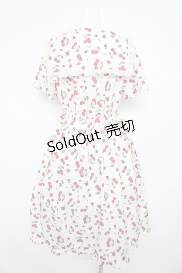 画像2: axes femme / チェリーローズ柄セーラーワンピース F 生成り Y-26-02-17-152-AX-OP-SZ-ZY (2)